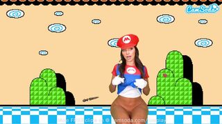 Sisi Rose gigantikus popós cosplayje super mario makerben bula squirt órással