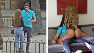 Forró venezuelai szuka fekete tangában kapja meg a gazdag gringo faszát